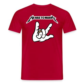 il doit se marier, il doit épouser - T-shirt homme - rouge - Devant - AI Model Male 178 dark (178cm)