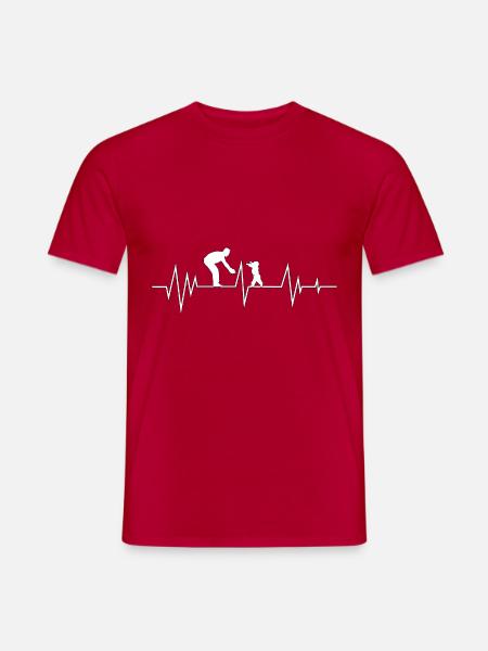 Herzschlag Vater Vater Sohn - Männer T-Shirt - Rot