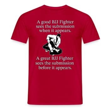 Jiu-Jitsu brésilien BJJ dicton drôle - T-shirt homme - rouge - Devant - AI Model Male 178 dark (178cm)