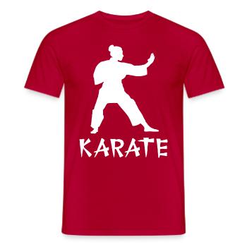 Karaté - T-shirt homme - rouge - Devant - AI Model Male 178 dark (178cm)