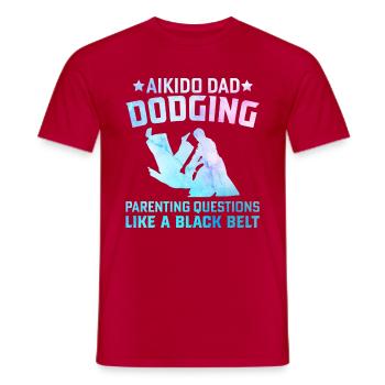 Papa d’aïkido Esquiver les questions parentales comme un - T-shirt homme - rouge - Devant - AI Model Male 178 dark (178cm)