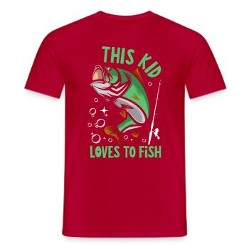 Dieses Kind liebt das Angeln - Männer T-Shirt - Rot - Vorne - AI Model Male 178 dark (178cm)