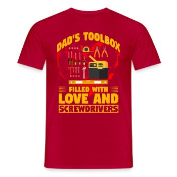 Papas Werkzeugkasten voller Liebe und Schraubenzieher - Männer T-Shirt - Rot - Vorne - AI Model Male 178 dark (178cm)
