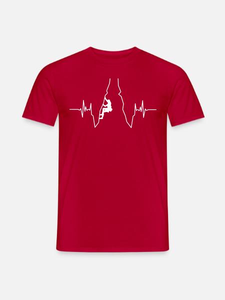 Klettern Heartbeat - Männer T-Shirt - Rot