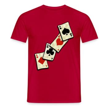 vintage poker cards - T-shirt homme - rouge - Devant - AI Model Male 178 dark (178cm)