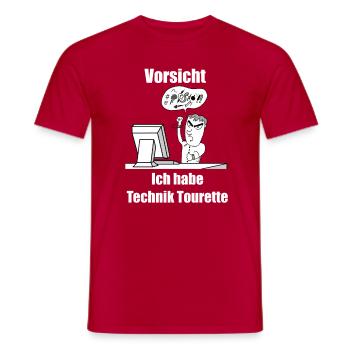 Technology Tourette Design - Men's T-Shirt - red - Front - AI Model Male 178 dark (178cm)