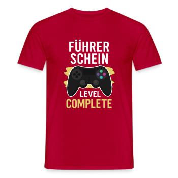 Führerschein Fahrprüfung Bestanden Fahranfänger - Männer T-Shirt - Rot - Vorne - AI Model Male 178 dark (178cm)