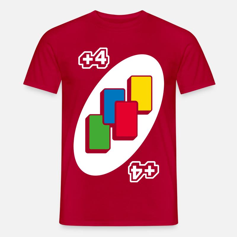 ™ UNO +4 Fire-Træk Kort - Mænd T-shirt - rød