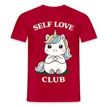 Love Self Love Single Shirt Motivation mignonne - T-shirt homme - rouge - Devant - AI Model Male 178 dark (178cm)