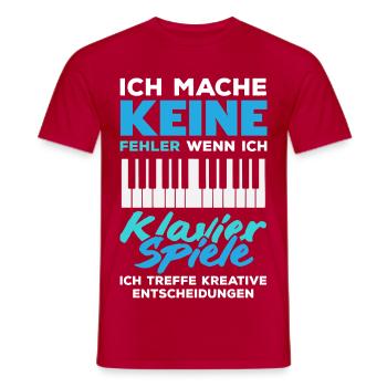 Piano Klavier Musiker Geschenk Geschenkidee - Männer T-Shirt - Rot - Vorne - AI Model Male 178 dark (178cm)