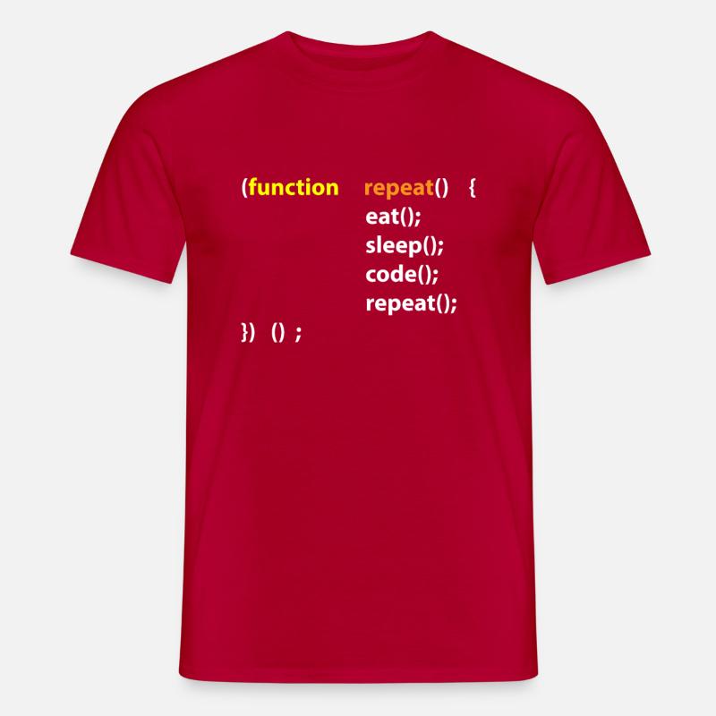 Code Eat Sleep Repeat Hacker IT Geschenk - Männer T-Shirt - Rot