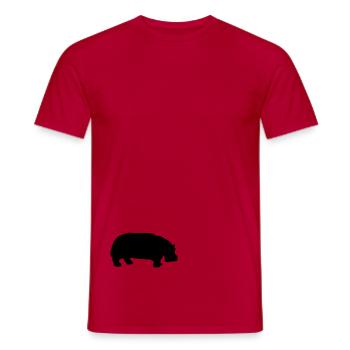 hippo - Men's T-Shirt - red - Front - AI Model Male 178 dark (178cm)