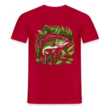 Poisson bar - T-shirt homme - rouge - Devant - AI Model Male 178 dark (178cm)