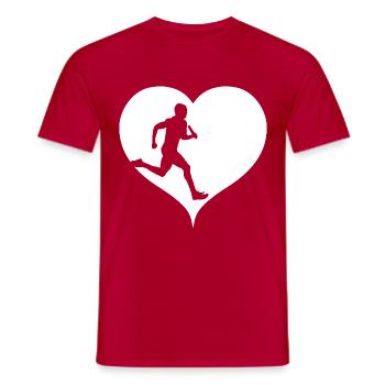 Leichtathletik Sportler Staffellauf Laufen - Männer T-Shirt - Rot - Vorne - AI Model Male 178 dark (178cm)