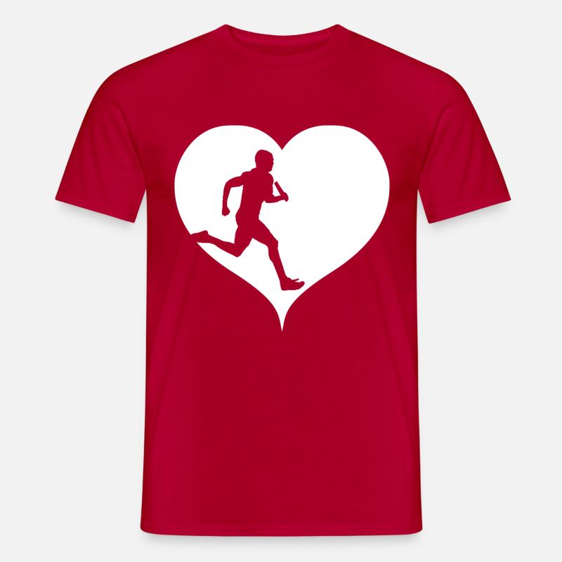 Athlétisme athlète course de relais en cours d'exécution - T-shirt homme - rouge