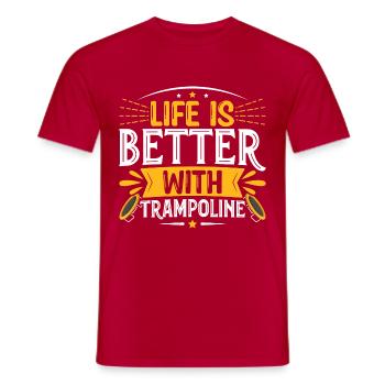 La vie est meilleure avec le trampoline - T-shirt homme - rouge - Devant - AI Model Male 178 dark (178cm)