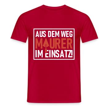 Aus dem Weg Maurer im Einsatz - Männer T-Shirt - Rot - Vorne - AI Model Male 178 dark (178cm)
