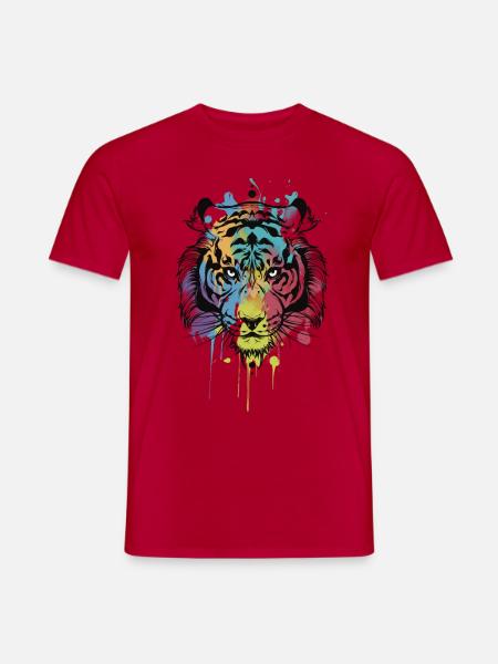 tiger aquarel - Men's T-Shirt - red