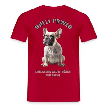 BULLY POWER - Tolles Bully T-Shirt !!! - Männer T-Shirt - Rot - Vorne - AI Model Male 178 dark (178cm)