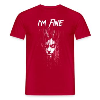 Es geht mir gut. - Männer T-Shirt - Rot - Vorne - AI Model Male 178 dark (178cm)