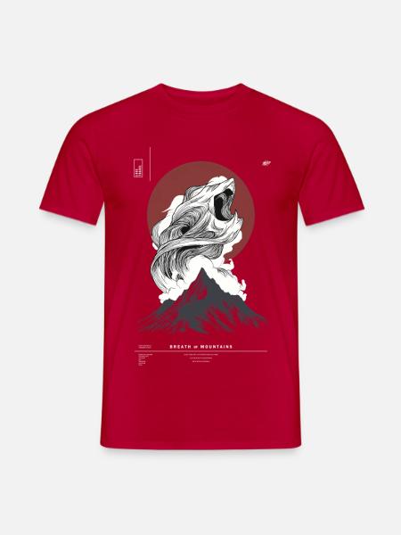 Welle über Berggipfel Kreis - Männer T-Shirt - Rot