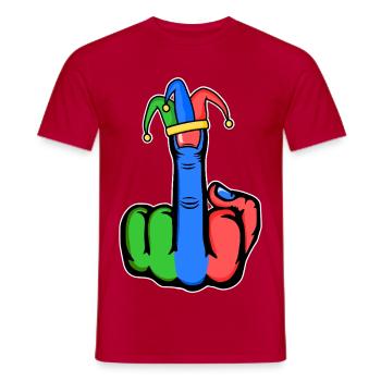 Middle Finger Stingerfinger Carnival - Men's T-Shirt - red - Front - AI Model Male 178 dark (178cm)