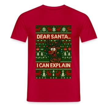 Ugly Christmas Dear Santa - Männer T-Shirt - Rot - Vorne - AI Model Male 178 dark (178cm)