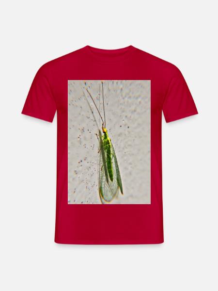 Florfliege Glitch Kunst Poster  - Männer T-Shirt - Rot