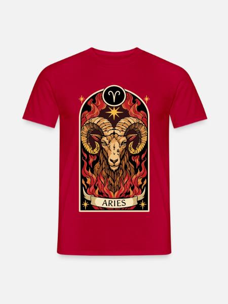 WIDDER-Tierkreiszeichen - Männer T-Shirt - Rot