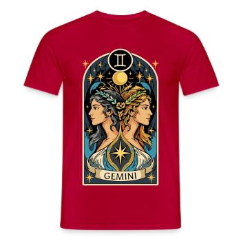 ZWILLINGE STERNZEICHEN - Männer T-Shirt - Rot - Vorne - AI Model Male 178 dark (178cm)