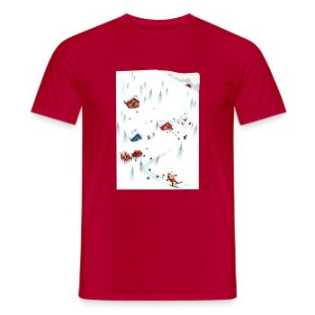 Le Père Noël skieur - T-shirt homme - rouge - Devant - AI Model Male 178 dark (178cm)