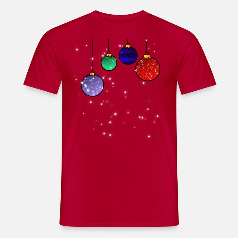 Christbaumkugeln mit Schneeflocken - Männer T-Shirt - Rot