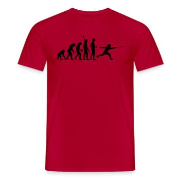 evolution_fechter_b - Men's T-Shirt - red - Front - AI Model Male 178 dark (178cm)