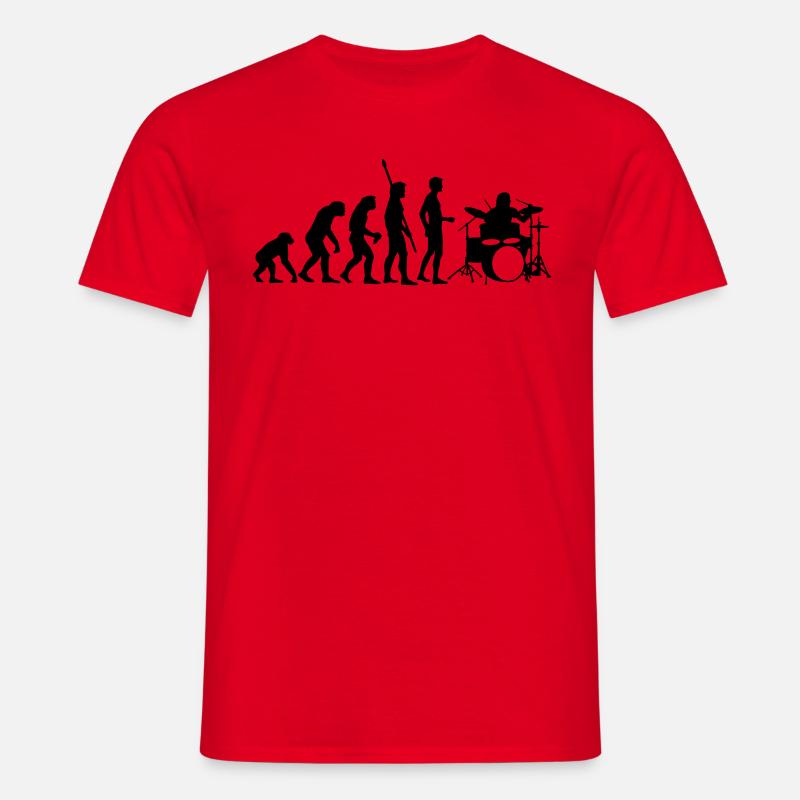 evolution_drummer_b_1c - Männer T-Shirt - Rot