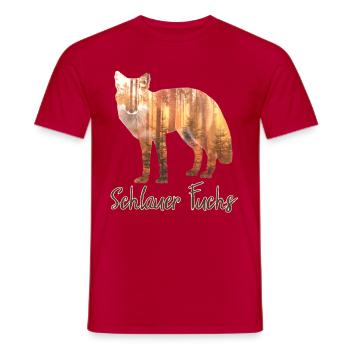 Schlauer Fuchs // Tiere, Wald und Natur Spruch - Männer T-Shirt - Rot - Vorne - AI Model Male 178 dark (178cm)
