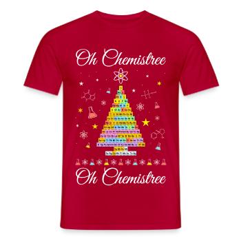 Chemistree aktuelles Periodensystem Weihnachtsbaum - Männer T-Shirt - Rot - Vorne - AI Model Male 178 dark (178cm)