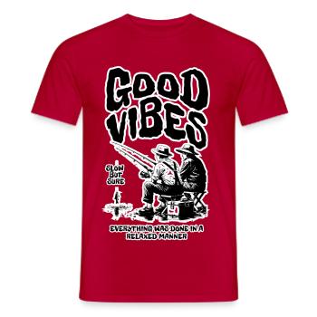 Pêche : Ondes positives - T-shirt homme - rouge - Devant - AI Model Male 178 dark (178cm)