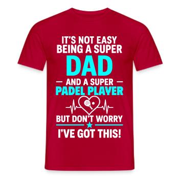Herz + Padel – Super Dad Padel Spieler - Männer T-Shirt - Rot - Vorne - AI Model Male 178 dark (178cm)