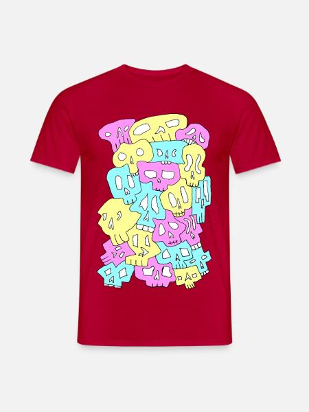 Skulls (CMYK light) - Männer T-Shirt - Rot