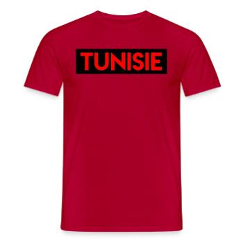 Tunisie - T-shirt homme - rouge - Devant - AI Model Male 178 dark (178cm)