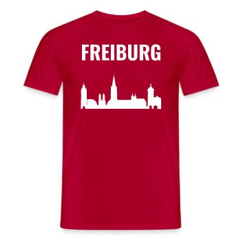 Freiburg Skyline-Collage - Männer T-Shirt - Rot - Vorne - AI Model Male 178 dark (178cm)