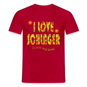 I LOVE SCHLAGER - Männer T-Shirt - Rot - Vorne - AI Model Male 178 dark (178cm)