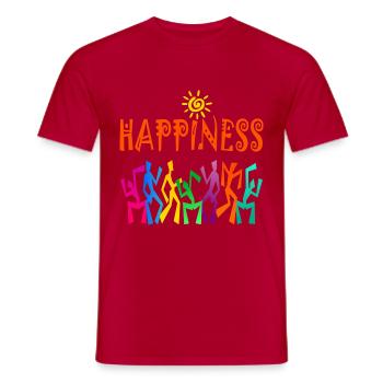 BONHEUR - T-shirt homme - rouge - Devant - AI Model Male 178 dark (178cm)