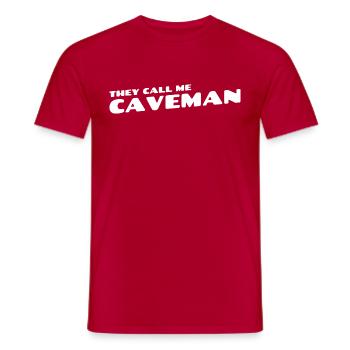 They call me CAVEMAN - Men's T-Shirt - red - Front - AI Model Male 178 dark (178cm)