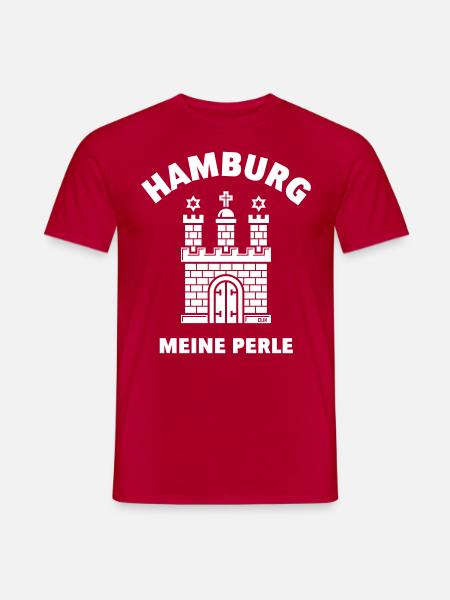 Hamburg Wappen – Meine Perle - Männer T-Shirt - Rot