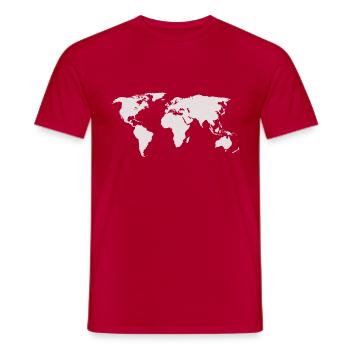 world t-shirt - T-shirt homme - rouge - Devant - AI Model Male 178 dark (178cm)