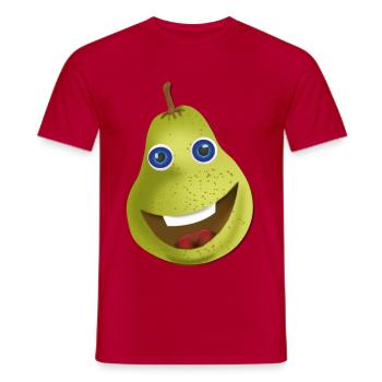 Birne - Männer T-Shirt - Rot - Vorne - AI Model Male 178 dark (178cm)