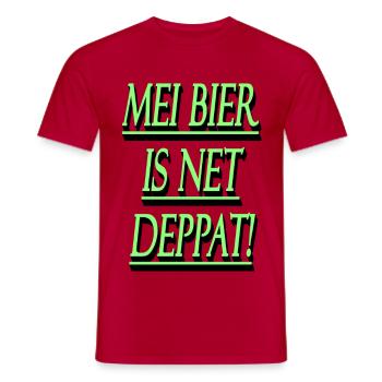 Mei beer is net deppat! - Men's T-Shirt - red - Front - AI Model Male 178 dark (178cm)