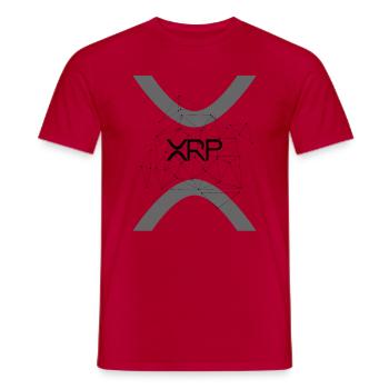 Ripple XRP Kryptowährung HODL Ripple Logo Vernetzt - Männer T-Shirt - Rot - Vorne - AI Model Male 178 dark (178cm)