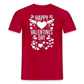 La Saint-Valentin, la Saint-Valentin, la Saint-Valentin - T-shirt homme - rouge - Devant - AI Model Male 178 dark (178cm)